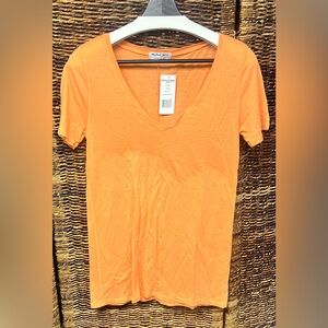 Michael Stars Vibrant V-Neck Tee-New with tags, Tangerine,One Size Fits Most (M)